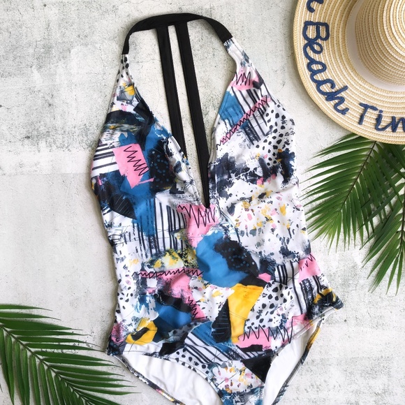 Volcom Collage Dropout Plunging One Piece XL - Picture 3 of 8